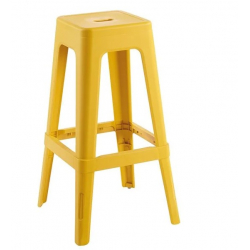 RELIX PP Σκαμπό BAR Στοιβαζόμενο, PP Απόχρωση Κροκί 42x42x76cm