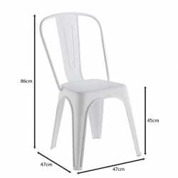 RELIX PP Καρέκλα Στοιβαζόμενη, PP Απόχρωση Άσπρο 47x47x86cm