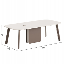 ΓΡΑΦΕΙΟ ΣΥΝΕΡΓΑΣΙΑΣ NEWLINE HM18278 ΜΕΛΑΜΙΝΗ ΚΡΕΜ-ΠΟΔΙΑ ΑΛΟΥΜΙΝΙΟΥ 240x110x75Υεκ