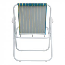 Καρεκλάκι παραλίας-camping Jette pakoworld πράσινο με κίτρινο ύφασμα-λευκό μέταλλο 53x56x73εκ