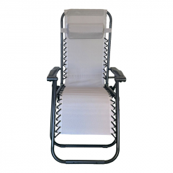 Πολυθρόνα πτυσσόμενη Mirka pakoworld textilene-μέταλλο σε ανθρακί-μαύρη απόχρωση 65x165x110εκ