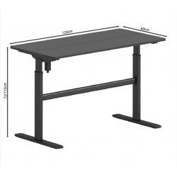 LEVEL Γραφείο Η/Υ Ηλεκτρικό Ρυθμιζόμενο, Πολλαπλών επιλογών ύψους, Μαύρο 120x60x72/115cm