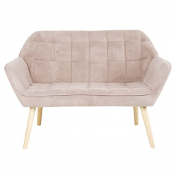 ALMA Καναπές 2θ - Σαλονιού - Καθιστικού, Φυσικό, Ύφασμα Velure Ανοιχτό Καφέ, K/D 127x70x82cm
