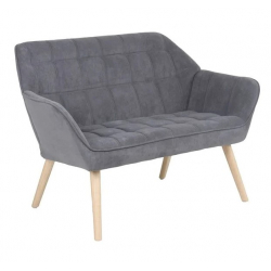 ALMA Καναπές 2θ - Σαλονιού - Καθιστικού, Φυσικό, Ύφασμα Velure Γκρι, K/D 127x70x82cm