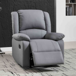 EVA Πολυθρόνα Relax Σαλονιού - Καθιστικού, PU Σκούρο Γκρι 84x91x102cm