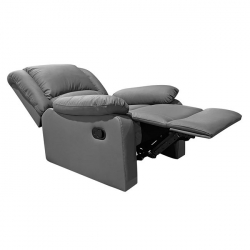 EVA Πολυθρόνα Relax Σαλονιού - Καθιστικού, PU Σκούρο Γκρι 84x91x102cm