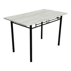 Τραπεζαρία Roza pakoworld σετ 5τμχ mdf sonoma με μεταλλικό μαύρο πόδι 120x65x75εκ