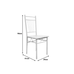 Τραπεζαρία Roza pakoworld σετ 5τμχ mdf καρυδί με μεταλλικό μαύρο πόδι 110x60x75εκ