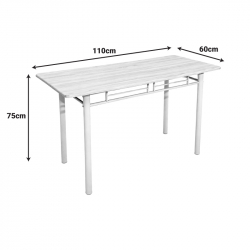 Τραπεζαρία Roza pakoworld σετ 5τμχ mdf καρυδί με μεταλλικό μαύρο πόδι 110x60x75εκ