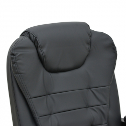 Καρέκλα γραφείου διευθυντή με υποπόδιο και μηχανισμό massage Volter pakoworld pu μαύρο 62x70x110εκ