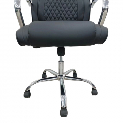 Καρέκλα γραφείου διευθυντή Quilted pakoworld pu μαύρο 62x70x116εκ