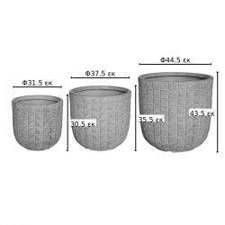 Κασπώ Kallena pakoworld σετ 3τεμ κεραμικό σε μπεζ απόχρωση