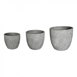 Κασπώ Anthea pakoworld σετ 3τεμ κεραμικό σε γκρι απόχρωση