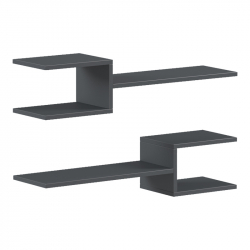 Ραφιέρα τοίχου Galler pakoworld ανθρακί 79x19.5x18εκ