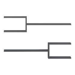 Ραφιέρα τοίχου Galler pakoworld ανθρακί 79x19.5x18εκ