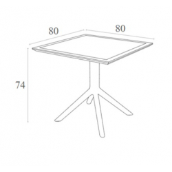 SKY OLIVE GREEN 80X80X74εκ. ΤΡΑΠΕΖΙ  ΠΟΛ/ΝΙΟΥ