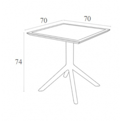 SKY OLIVE GREEN 70X70X74εκ. ΤΡΑΠΕΖΙ ΠΟΛ/ΝΙΟΥ