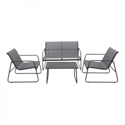 Σαλόνι εξωτερικού χώρου Veranda textilene-μέταλλο σε ανθρακί απόχρωση