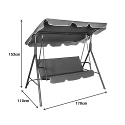 Κούνια κήπου Globo pakoworld μέταλλο πράσινο-ύφασμα σε λευκή-πράσινη απόχρωση 170x110x153εκ