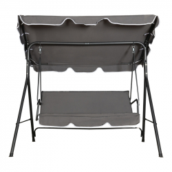 Κούνια κήπου Globo pakoworld μέταλλο μαύρο-ύφασμα σε ανθρακί απόχρωση 170x110x153εκ