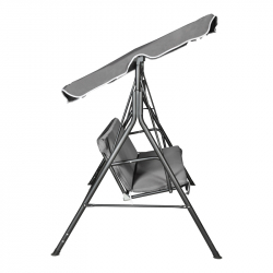 Κούνια κήπου Globo pakoworld μέταλλο μαύρο-ύφασμα σε ανθρακί απόχρωση 170x110x153εκ