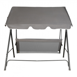 Κούνια κήπου Globo pakoworld μέταλλο μαύρο-ύφασμα σε ανθρακί απόχρωση 170x110x153εκ