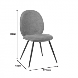 Καρέκλα Nerezy pakoworld ξύλο σε φυσικό με μπεζ-καφέ ύφασμα57.5x48x88εκ