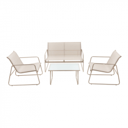 Σαλόνι εξωτερικού χώρου Veranda textilene-μέταλλο σε λευκή απόχρωση