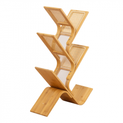 Βιβλιοθήκη Tome pakoworld μπαμπού σε φυσική απόχρωση 63x20x92εκ