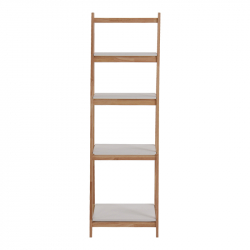 Ραφιέρα δαπέδου Benwen pakoworld πτυσσόμενη rubberwood-mdf σε λευκή-φυσική απόχρωση 42x34.5x140εκ