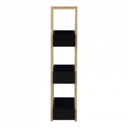 Ραφιέρα δαπέδου Tercy pakoworld μπαμπού σε μαύρη-φυσική απόχρωση 30x18x80εκ