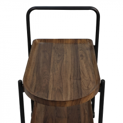 Βοηθητικό τραπέζι Whelea pakoworld τροχήλατο mdf-μέταλλο καρυδί-μαύρο 40x60x69εκ