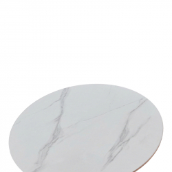 Τραπέζι Balou I pakoworld sintered stone-mdf σε λευκό μαρμάρου Φ70x74εκ