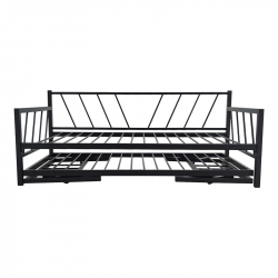 Κρεβάτι-Καναπές Remmie pakoworld μέταλλο μαύρο 90x190εκ