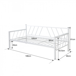 Κρεβάτι-Καναπές Remmie pakoworld μέταλλο μαύρο 90x190εκ