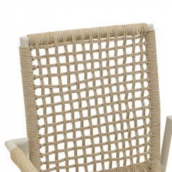 Πολυθρόνα Esence pakoworld στοιβαζόμενη αλουμίνιο λευκή-pe σχοινί σε μπεζ απόχρωση 56x61,5x87,5εκ