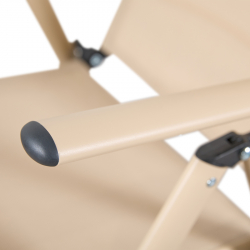 Πολυθρόνα Candor pakoworld σαμπανί μέταλλο με textilene σε καφέ απόχρωση 51.5x63.5x107εκ