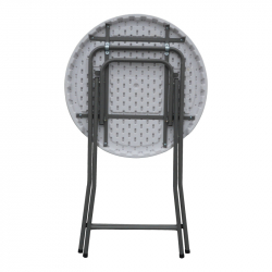 Τραπέζι μπαρ catering Event pakoworld πτυσσόμενο λευκό Φ81x110εκ