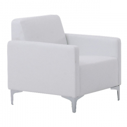 STYLE Πολυθρόνα Σαλονιού Καθιστικού, Pu Άσπρο  64x71x72cm