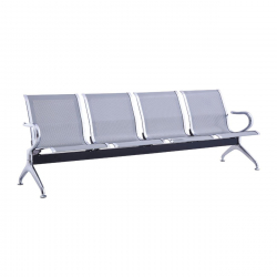 Κάθισμα Αναμονής - Υποδοχής 4 Θέσεων, Μέταλλο Χρώμιο Mesh Γκρι  237x58x77cm