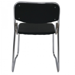 CAMPUS Καρέκλα Επισκέπτη Γραφείου, Στοιβαζόμενη Χρώμιο Μέταλλο, Soft Pu Μαύρο  51x49x78cm