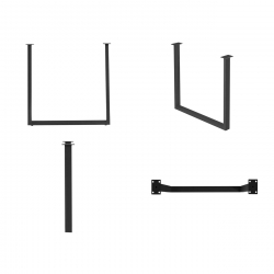 LIZARD Βάση Τραπεζιού Set 2 τεμαχίων 79x6 H.73cm Μέταλλο Μαύρο  79x6 H.73cm