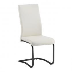 BENSON Καρέκλα Μέταλλο Βαφή Μαύρο, PVC Cream  46x52x97cm