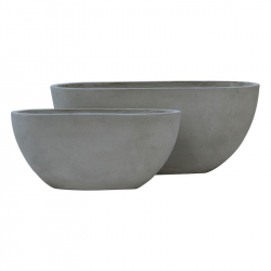 FLOWER POT-4  Set 2 τεμαχίων Cement Grey  56x27x26cm - 76x34x32cm