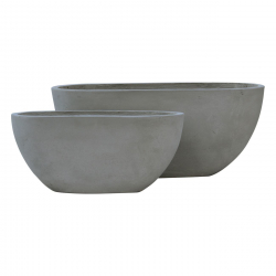FLOWER POT-4  Set 2 τεμαχίων Cement Grey  56x27x26cm - 76x34x32cm