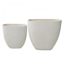 FLOWER POT-14 Set 2 τεμαχίων Απόχρωση Milk White  56x27x56cm + 76x37x71cm