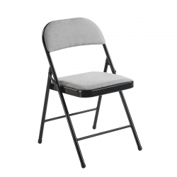 BRENDA Καρέκλα Πτυσσόμενη, Μέταλλο Βαφή Μαύρο, Ύφασμα Γκρι  46x46x78cm