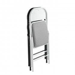 BRENDA Καρέκλα Πτυσσόμενη, Μέταλλο Βαφή Μαύρο, Ύφασμα Γκρι  46x46x78cm