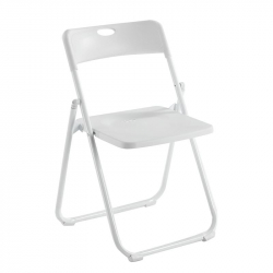 WENDY Καρέκλα Πτυσσόμενη, Μέταλλο Βαφή Άσπρο, PP Απόχρωση Άσπρο  48x49x76cm