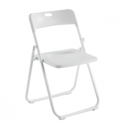 WENDY Καρέκλα Πτυσσόμενη, Μέταλλο Βαφή Άσπρο, PP Απόχρωση Άσπρο  48x49x76cm